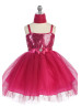 Tutu Sequin Knee Length Flower Girl Dress With Bow